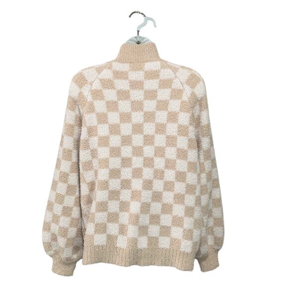 Pink Lily Oversized Beige Quarter Zip Sweater Size Medium - Picture 3 of 4